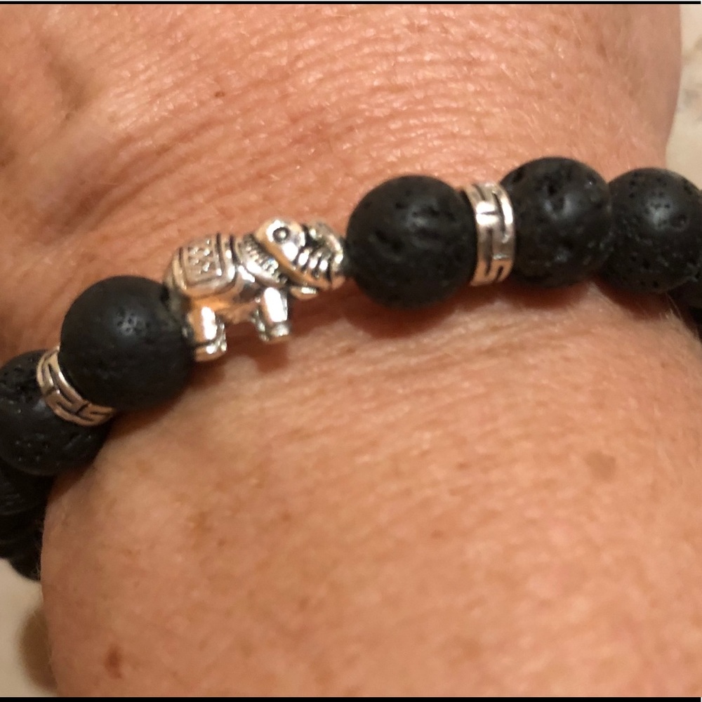 Lavastone Elephant Aromatherapy Bracelet